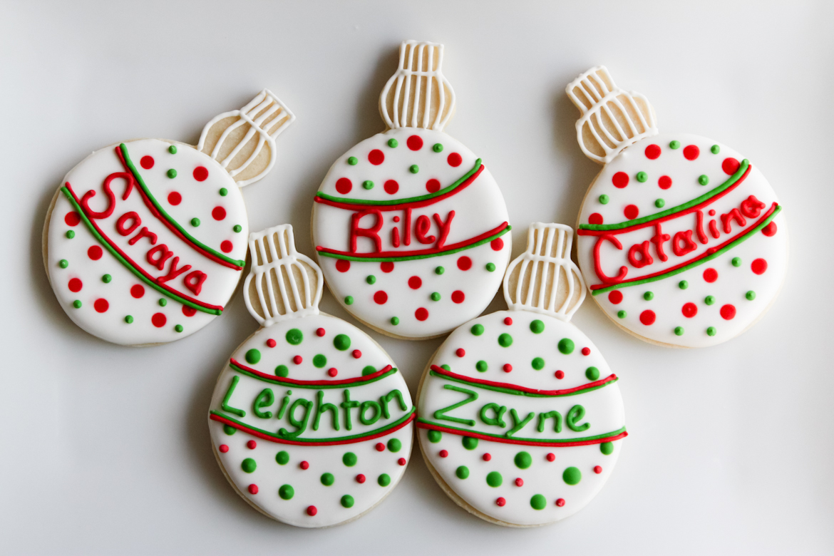 Personalized Christmas Ornament Cookies