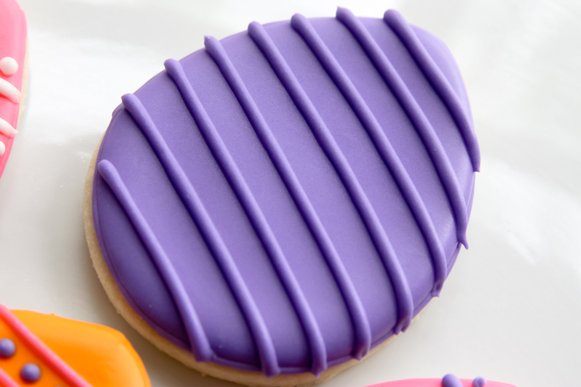 Purple Striped Easter Egg Cookies