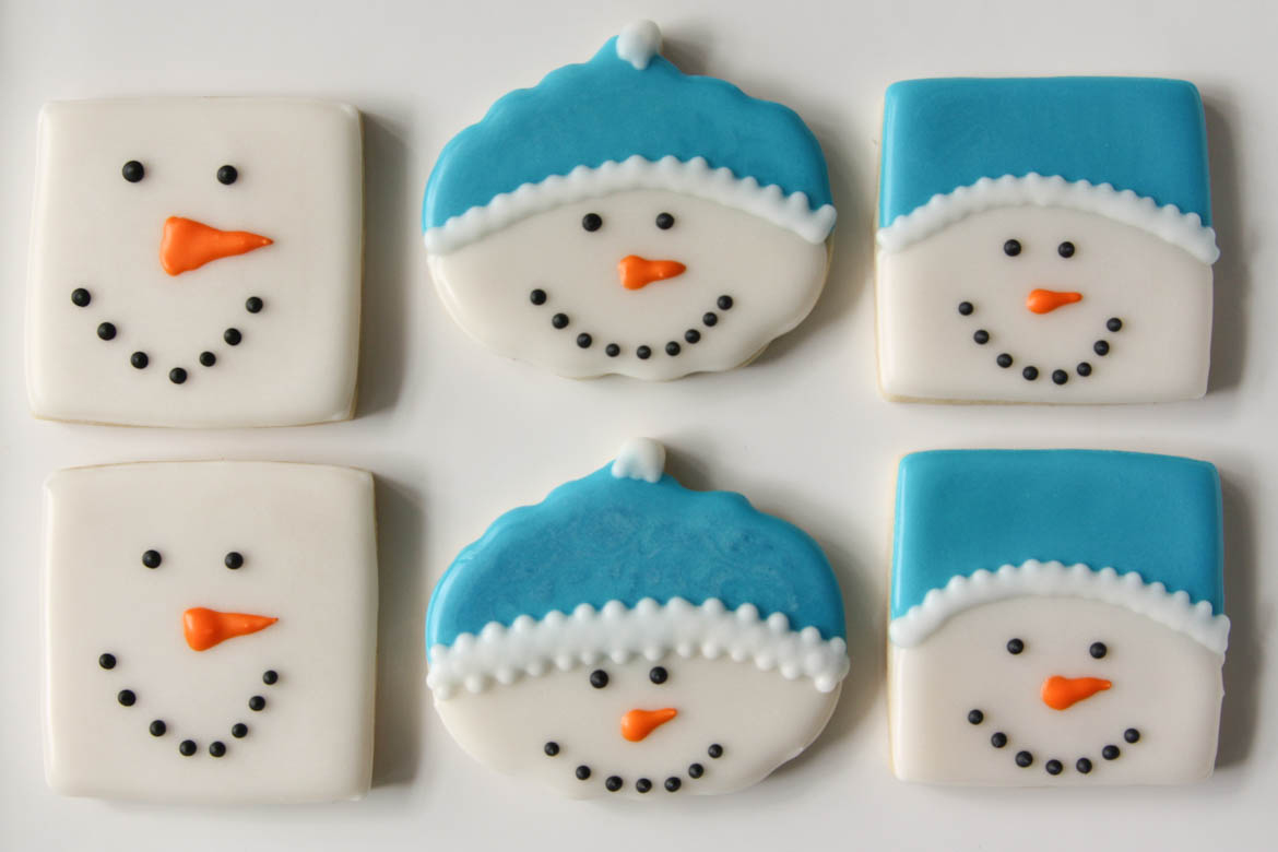 Simple Shape Snowman Cookies