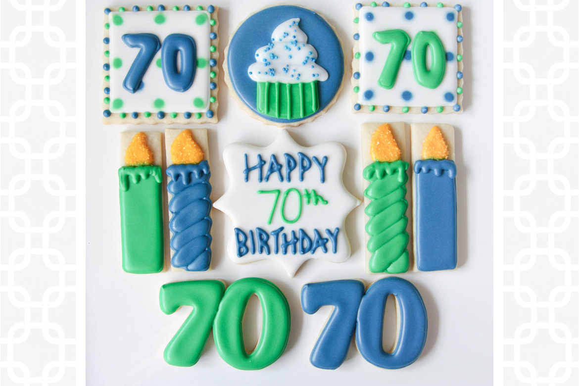 70th Birthday Cookies