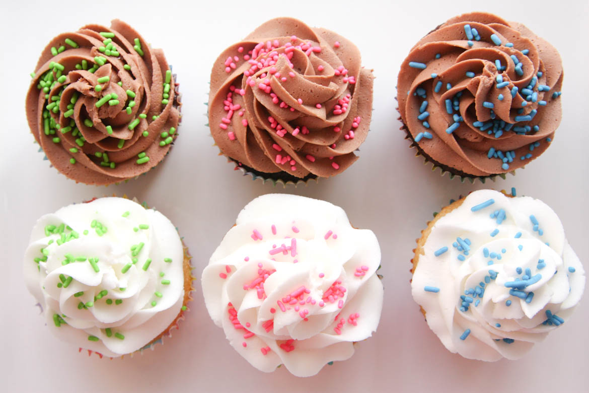 Bright Sprinkle Cupcakes