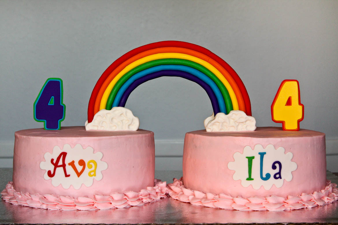 Twin Rainbow Cakes