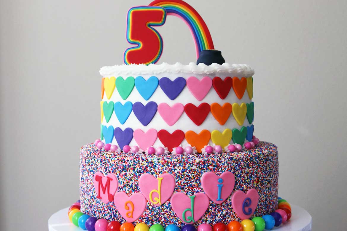Rainbow & Sprinkles Birthday Cake