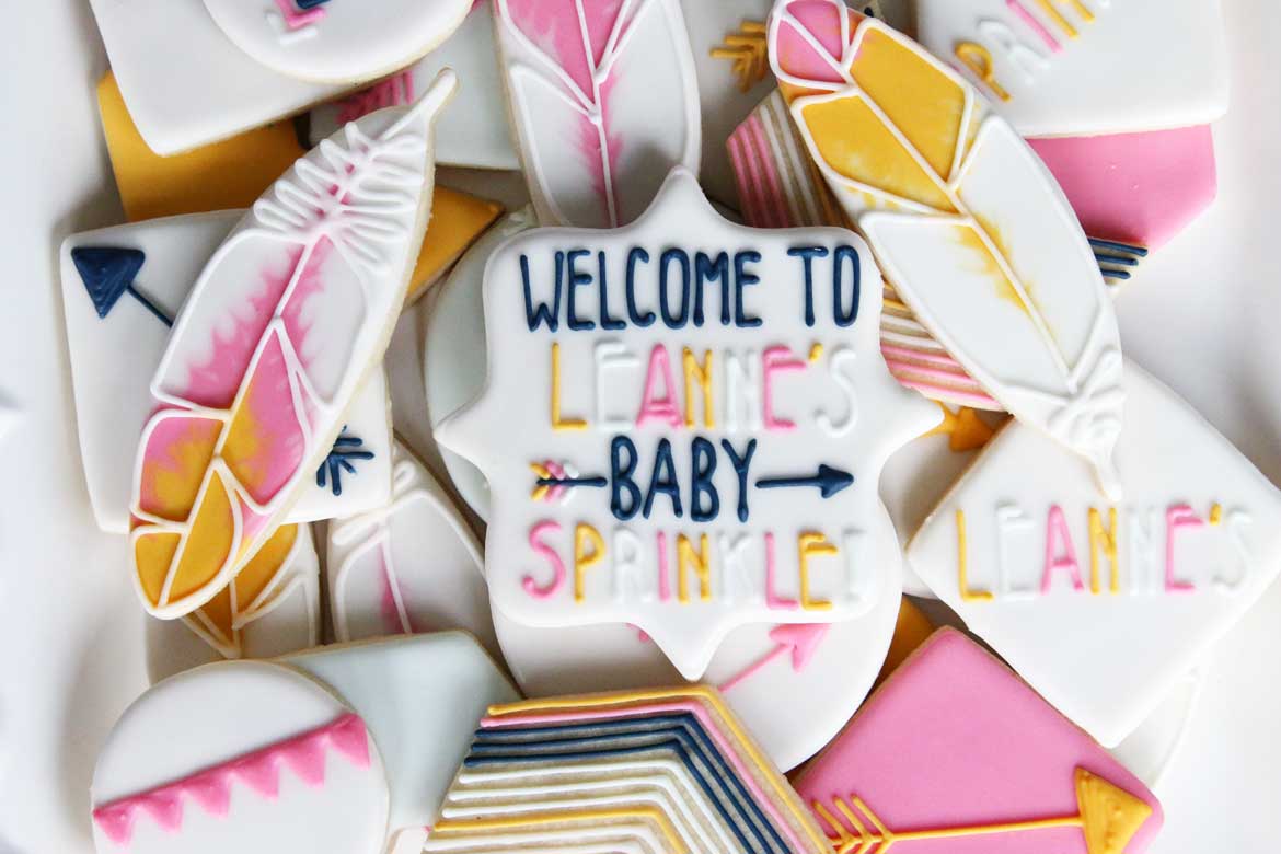 Feathers & Arrows Baby Cookies