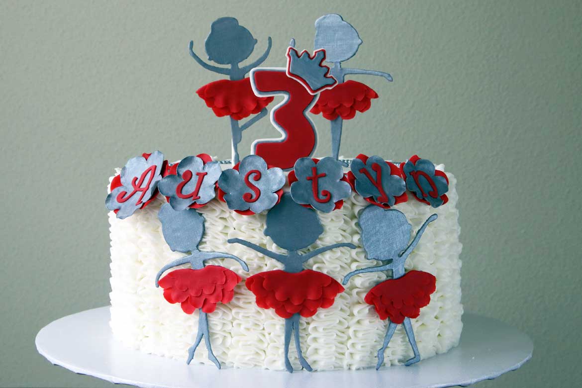 Silver & Red Ballerina Cake