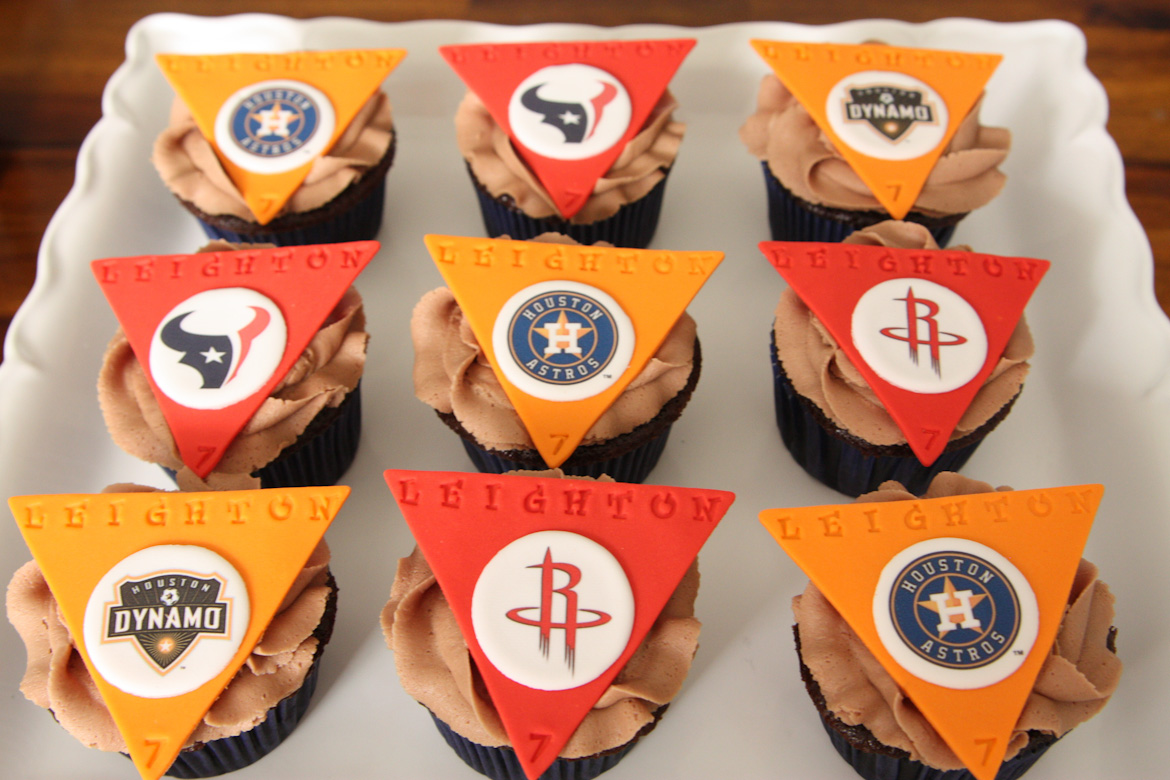 Houston Sports Birthday Cupcakes
